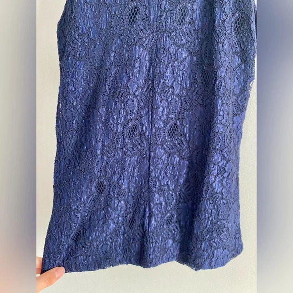 RICKI’S Navy Blue Dressy Lace High Neck Full Length Tank Top Size XS - Picture 6 of 10